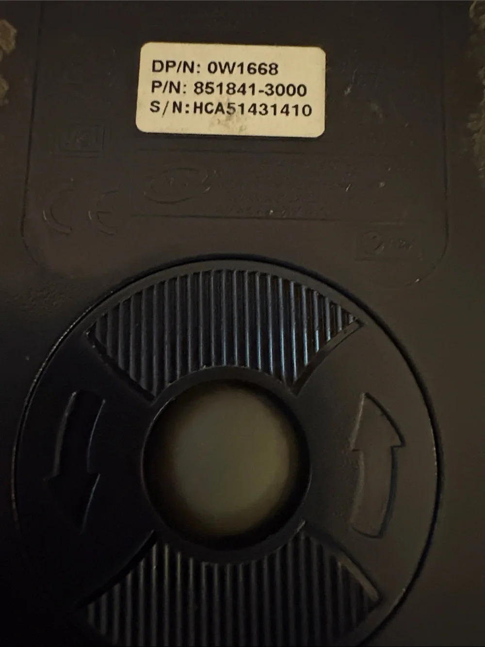 Dell Black Wired Optical Mouse with Green PS/2 Plug